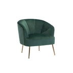Porthos Home Skye - Fauteuil d'appoint capitonné en velours avec pieds chromés