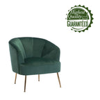 Porthos Home Skye - Fauteuil d'appoint capitonné en velours avec pieds chromés