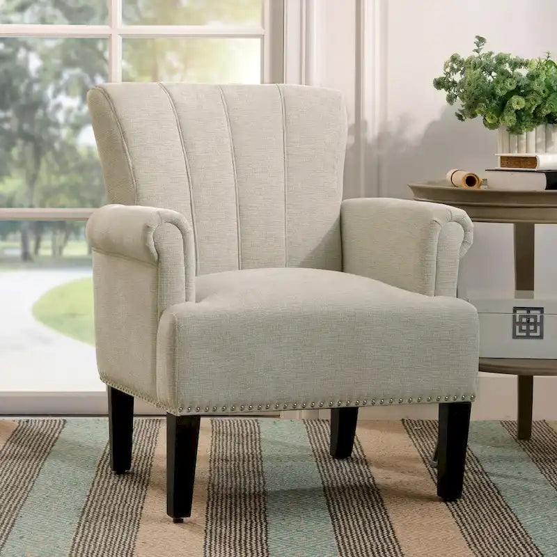 Fauteuil touffeté en polyester Accent Rivet