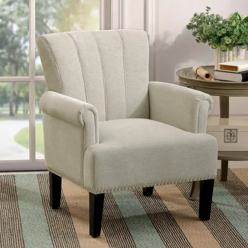 Fauteuil touffeté en polyester Accent Rivet