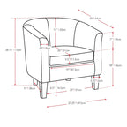 Fauteuil baignoire en velours Broadway Copper Grove
