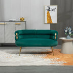 Fauteuil tubulaire long en velours avec pieds dorés