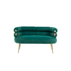 Fauteuil tubulaire long en velours avec pieds dorés