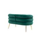 Fauteuil tubulaire long en velours avec pieds dorés