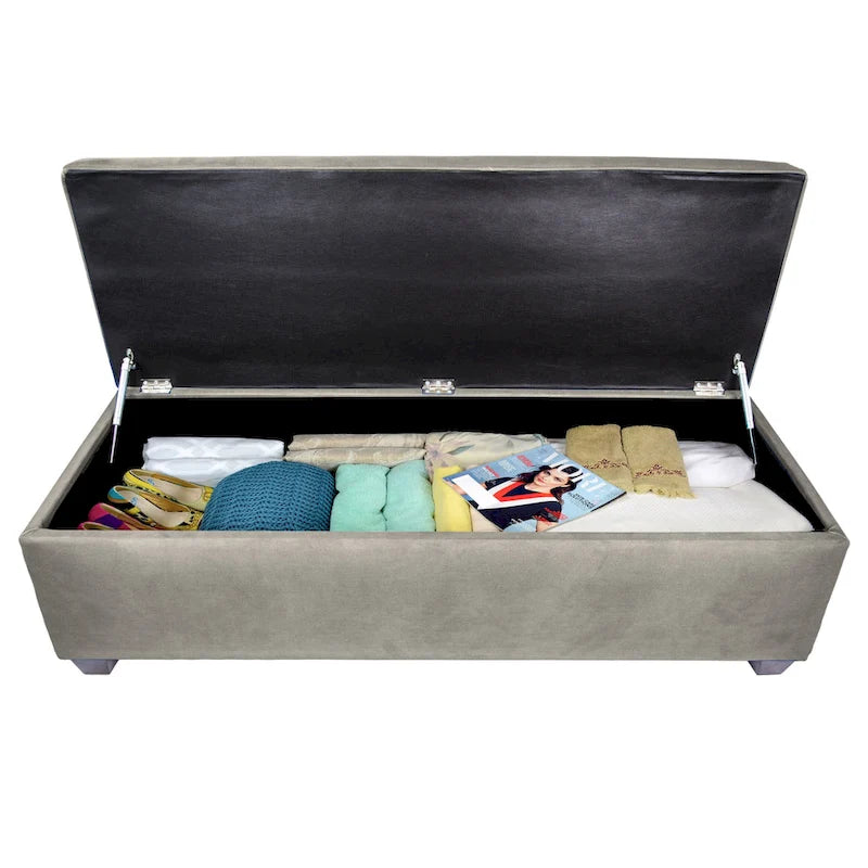 Banc de rangement en lin capitonné Sole Secret Obsession