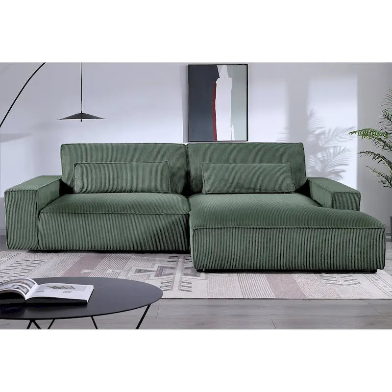 Canapé d'angle de luxe surdimensionné avec cadre en bois US Pride Furniture 105.52W
