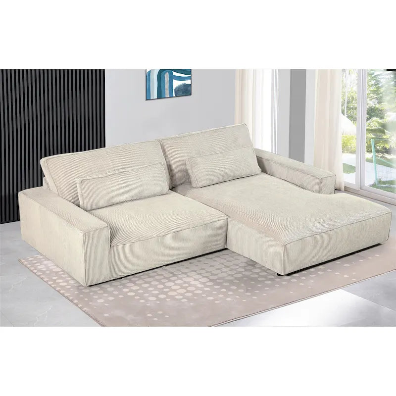 Canapé d'angle de luxe surdimensionné avec cadre en bois US Pride Furniture 105.52W