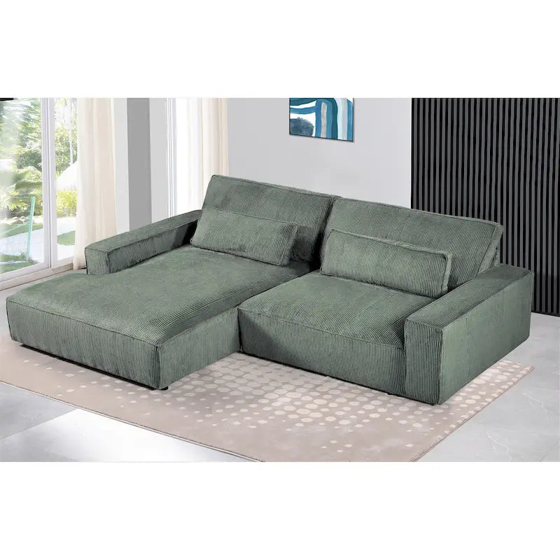 Canapé d'angle de luxe surdimensionné avec cadre en bois US Pride Furniture 105.52W