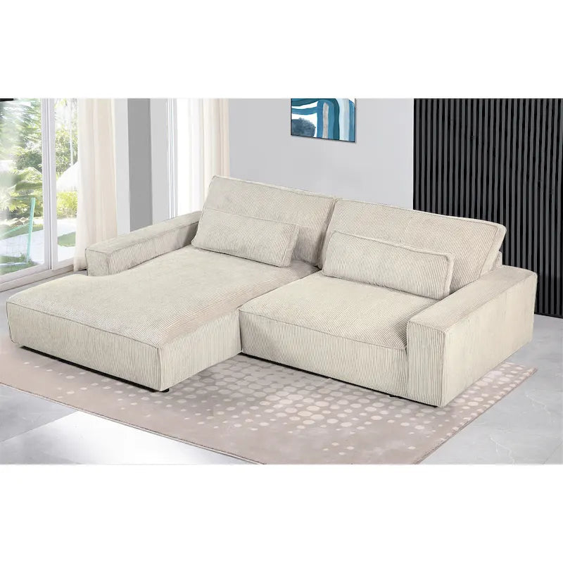 Canapé d'angle de luxe surdimensionné avec cadre en bois US Pride Furniture 105.52W