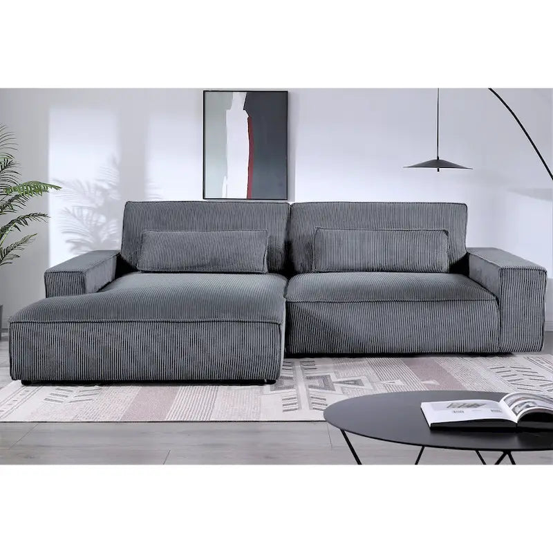 Canapé d'angle de luxe surdimensionné avec cadre en bois US Pride Furniture 105.52W