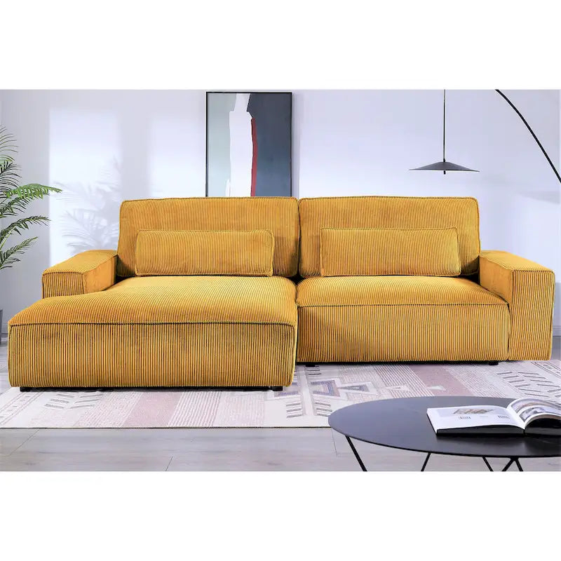 Canapé d'angle de luxe surdimensionné avec cadre en bois US Pride Furniture 105.52W