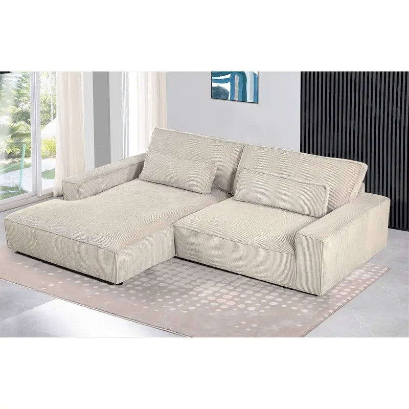 Canapé d'angle de luxe surdimensionné avec cadre en bois US Pride Furniture 105.52W