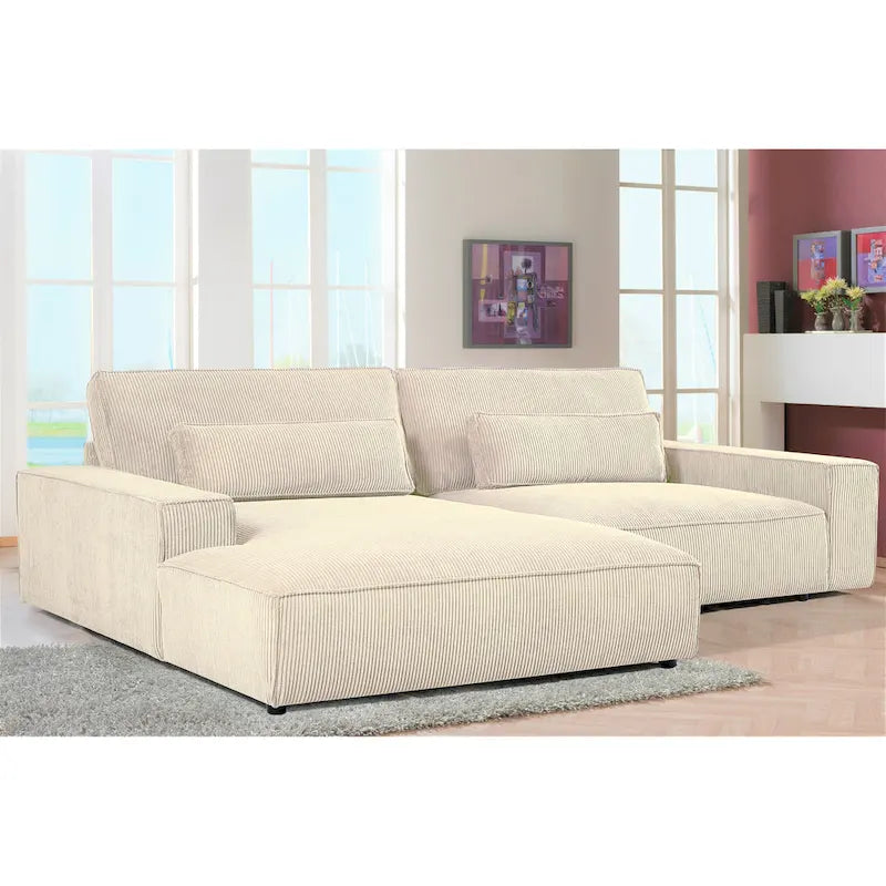 Canapé d'angle de luxe surdimensionné avec cadre en bois US Pride Furniture 105.52W