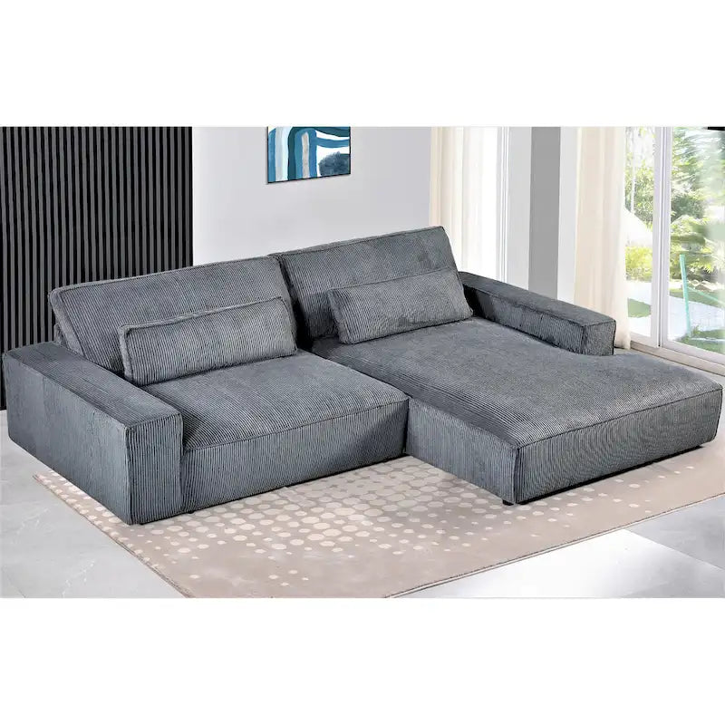 Canapé d'angle de luxe surdimensionné avec cadre en bois US Pride Furniture 105.52W