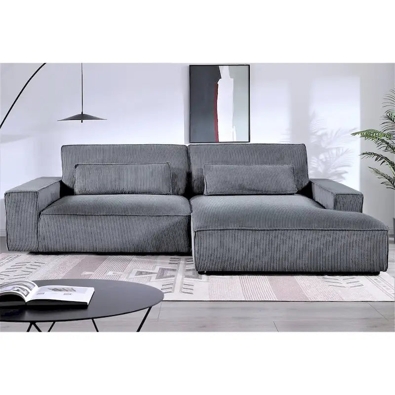 Canapé d'angle de luxe surdimensionné avec cadre en bois US Pride Furniture 105.52W