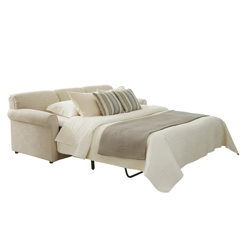 Canapé-lit belge couleur ivoire avec matelas en mousse à mémoire de forme et gel