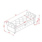 Banc de lit de rangement moderne avec accoudoirs roulés