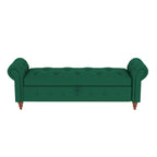 Banc de lit de rangement moderne avec accoudoirs roulés
