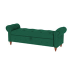 Banc de lit de rangement moderne avec accoudoirs roulés