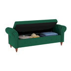 Banc de lit de rangement moderne avec accoudoirs roulés
