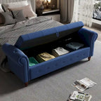 Banc de lit de rangement moderne avec accoudoirs roulés
