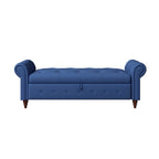 Banc de lit de rangement moderne avec accoudoirs roulés
