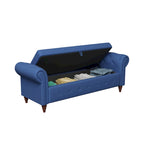 Banc de lit de rangement moderne avec accoudoirs roulés