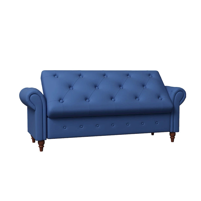 Banc de lit de rangement moderne avec accoudoirs roulés