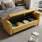 Banc de lit de rangement moderne avec accoudoirs roulés