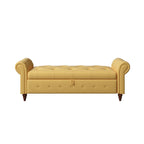 Banc de lit de rangement moderne avec accoudoirs roulés