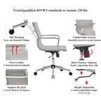 LUXMOD Chaise de Bureau à Domicile Côtelée Fauteuil de Bureau