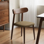 Chaise de salle à manger moderne en cuir sans accoudoirs avec dossier bas
