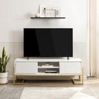 Meuble TV 2 tiroirs Middlebrook avec base en métal