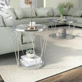 Ensemble de tables basses Gable Glam en verre 2 pièces avec étagère par Furniture of America