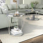 Ensemble de tables basses Gable Glam en verre 2 pièces avec étagère par Furniture of America