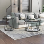 Ensemble de tables basses Gable Glam en verre 2 pièces avec étagère par Furniture of America