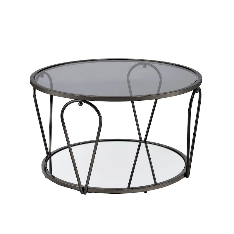 Ensemble de tables basses Gable Glam en verre 2 pièces avec étagère par Furniture of America