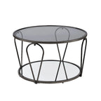 Ensemble de tables basses Gable Glam en verre 2 pièces avec étagère par Furniture of America