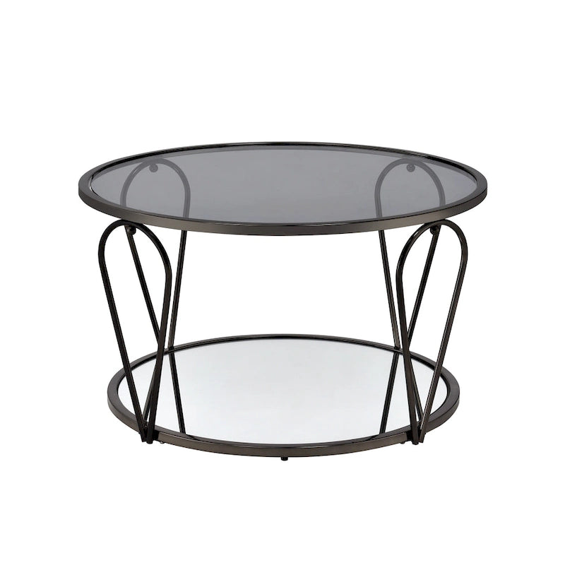 Ensemble de tables basses Gable Glam en verre 2 pièces avec étagère par Furniture of America