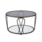 Ensemble de tables basses Gable Glam en verre 2 pièces avec étagère par Furniture of America