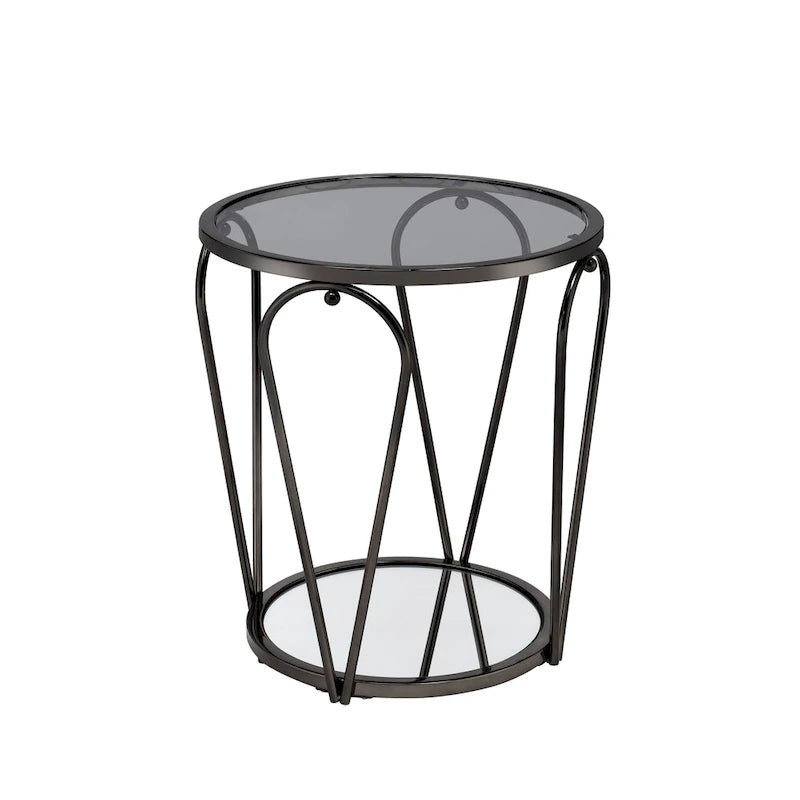 Ensemble de tables basses Gable Glam en verre 2 pièces avec étagère par Furniture of America