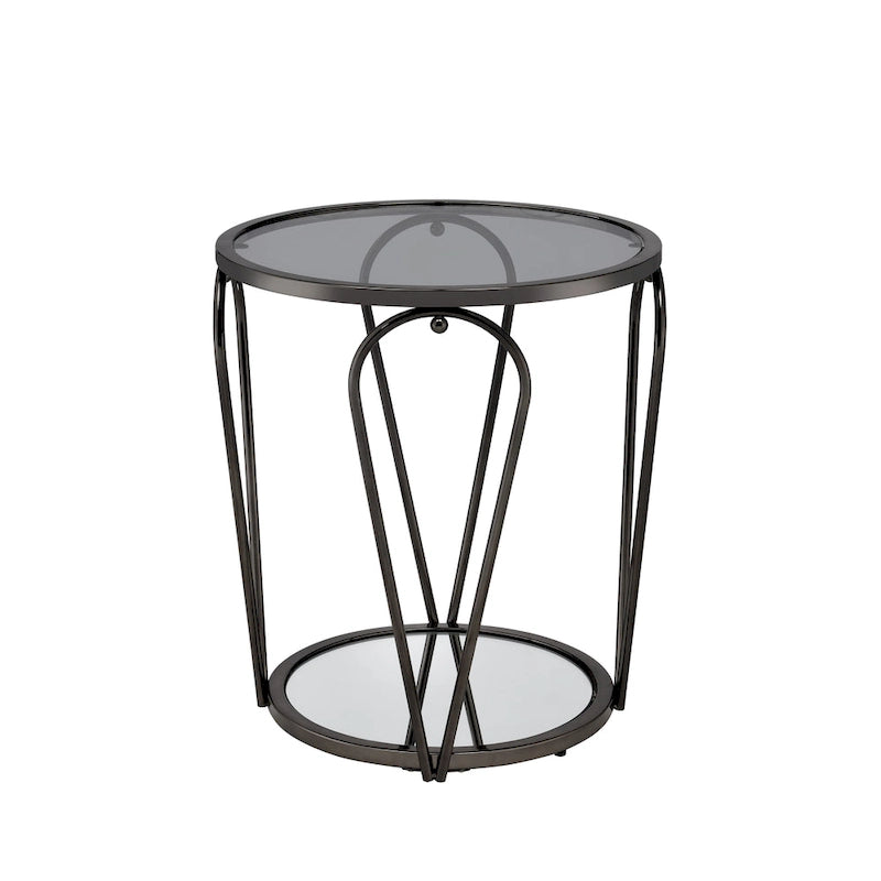Ensemble de tables basses Gable Glam en verre 2 pièces avec étagère par Furniture of America