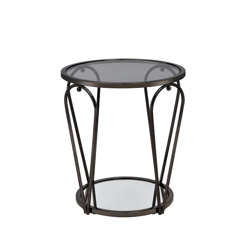 Ensemble de tables basses Gable Glam en verre 2 pièces avec étagère par Furniture of America