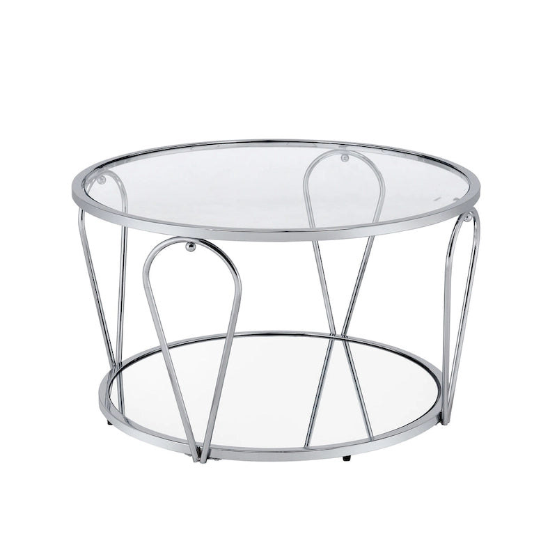 Ensemble de tables basses Gable Glam en verre 2 pièces avec étagère par Furniture of America