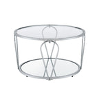 Ensemble de tables basses Gable Glam en verre 2 pièces avec étagère par Furniture of America