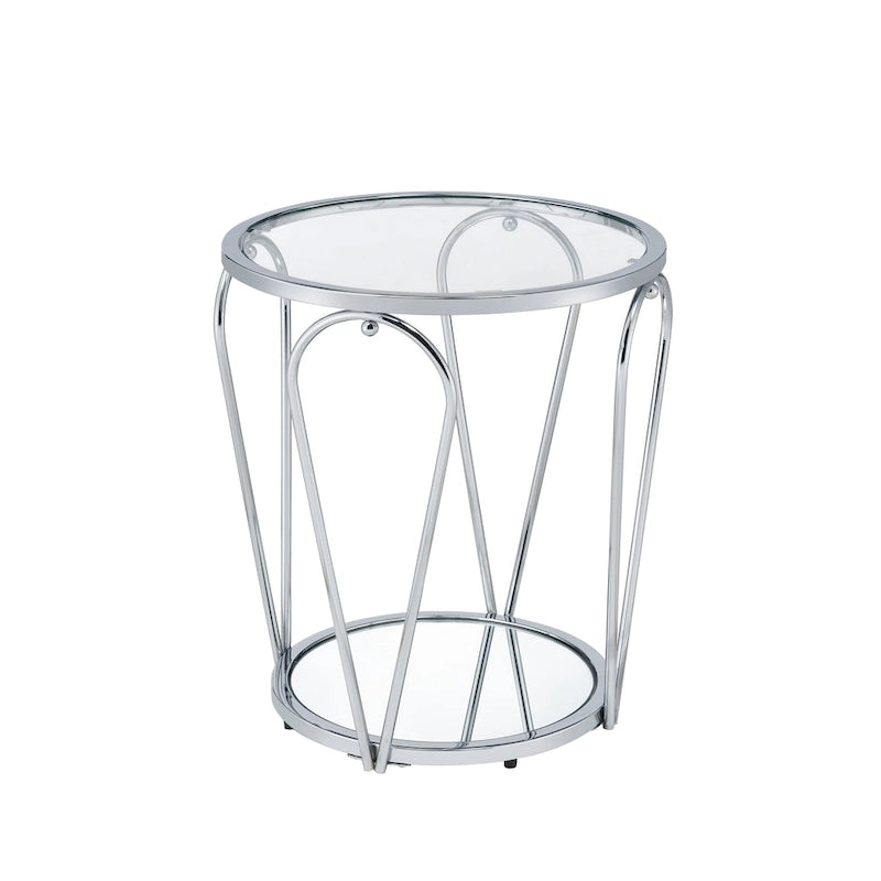 Ensemble de tables basses Gable Glam en verre 2 pièces avec étagère par Furniture of America