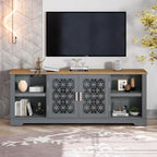 Meuble TV décoratif floral de 70 po pour téléviseurs jusqu'à 82 po