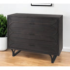 Meuble d'appoint ovale foncé contemporain - 81 cm H x 40,5 cm L x 101,5 cm P