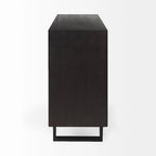 Meuble d'appoint ovale foncé contemporain - 81 cm H x 40,5 cm L x 101,5 cm P