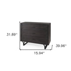Meuble d'appoint ovale foncé contemporain - 81 cm H x 40,5 cm L x 101,5 cm P